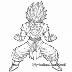 Super Saiyan Goku Battle Pose Coloring Pages 4