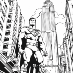 Superman in Metropolis: City-Scene Coloring Pages 1