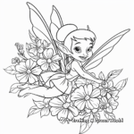 Sweet Tinkerbell with Flowers Coloring Pages 4