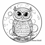 Themed Owl and Moon Coloring Pages 1