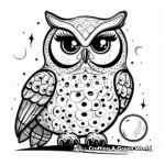 Themed Owl and Moon Coloring Pages 2