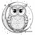 Themed Owl and Moon Coloring Pages 3