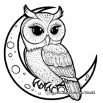 Themed Owl and Moon Coloring Pages 4