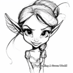 Tinkerbell in Thought: Dreamy Coloring Pages 1