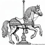 Traditional Carousel Horse Coloring Pages 3