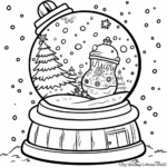 Traditional Christmas Snow Globe Coloring Pages 1