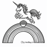 Unicorn and Pot of Gold Rainbow Leap Coloring Pages 2