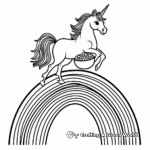Unicorn and Pot of Gold Rainbow Leap Coloring Pages 3