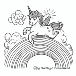 Unicorn and Rainbow Sky Dive Coloring Pages 1