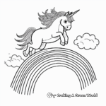 Unicorn and Rainbow Sky Dive Coloring Pages 3
