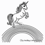 Unicorn Hovering Over Rainbow Coloring Pages 1
