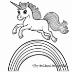 Unicorn Hovering Over Rainbow Coloring Pages 2