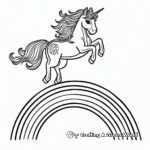 Unicorn Hovering Over Rainbow Coloring Pages 3