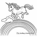 Unicorn Hovering Over Rainbow Coloring Pages 4