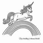 Unicorn Mid-leap Over Rainbow Coloring Pages 1