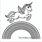 Unicorn Mid-leap Over Rainbow Coloring Pages 2