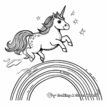 Unicorn Mid-leap Over Rainbow Coloring Pages 3