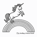 Unicorn Mid-leap Over Rainbow Coloring Pages 4