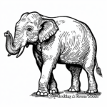 Vintage Circus Elephant Coloring Pages 1
