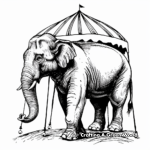 Vintage Circus Elephant Coloring Pages 3