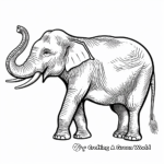 Vintage Circus Elephant Coloring Pages 4