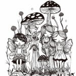 Whimsical Forest Fairy Coloring Pages 1