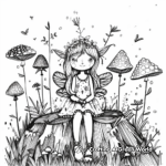 Whimsical Forest Fairy Coloring Pages 2