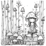 Whimsical Forest Fairy Coloring Pages 3