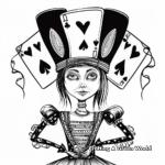 Whimsical Queen of Hearts Court Coloring Pages 1