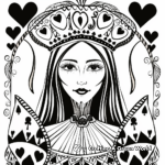 Whimsical Queen of Hearts Court Coloring Pages 2