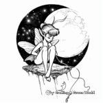 Whimsical Tinkerbell Night Scene Coloring Pages 1