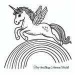 Whimsical Unicorn Rainbow Leap Coloring Pages 1