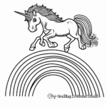 Whimsical Unicorn Rainbow Leap Coloring Pages 2