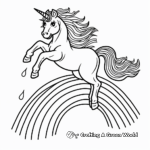 Whimsical Unicorn Rainbow Leap Coloring Pages 3