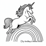 Whimsical Unicorn Rainbow Leap Coloring Pages 4