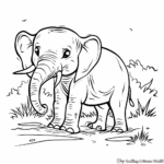 Wild Jungle Elephants Coloring Pages 2