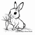 Wild Rabbit with Carrot Coloring Pages 1