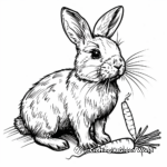 Wild Rabbit with Carrot Coloring Pages 2