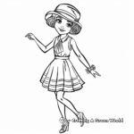 1920's Flapper Girl Coloring Pages 1