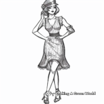 1920's Flapper Girl Coloring Pages 2