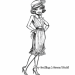 1920's Flapper Girl Coloring Pages 4