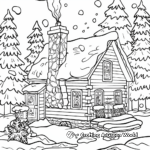 A Cozy Frozen Christmas Cabin Coloring Pages 1
