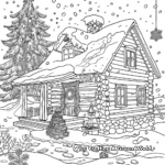 A Cozy Frozen Christmas Cabin Coloring Pages 2