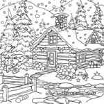 A Cozy Frozen Christmas Cabin Coloring Pages 3