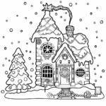 Abstract Christmas House Coloring Pages for Artists 3