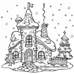 Abstract Christmas House Coloring Pages for Artists 4