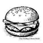 Abstract Fancy Burger Coloring Pages for Artists 1