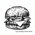 Abstract Fancy Burger Coloring Pages for Artists 2