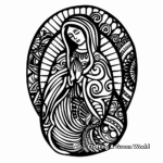 Abstract Virgen de Guadalupe Coloring Pages for Artists 3