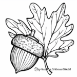 Acorn and Oak Leaves Fall Coloring Pages 2
